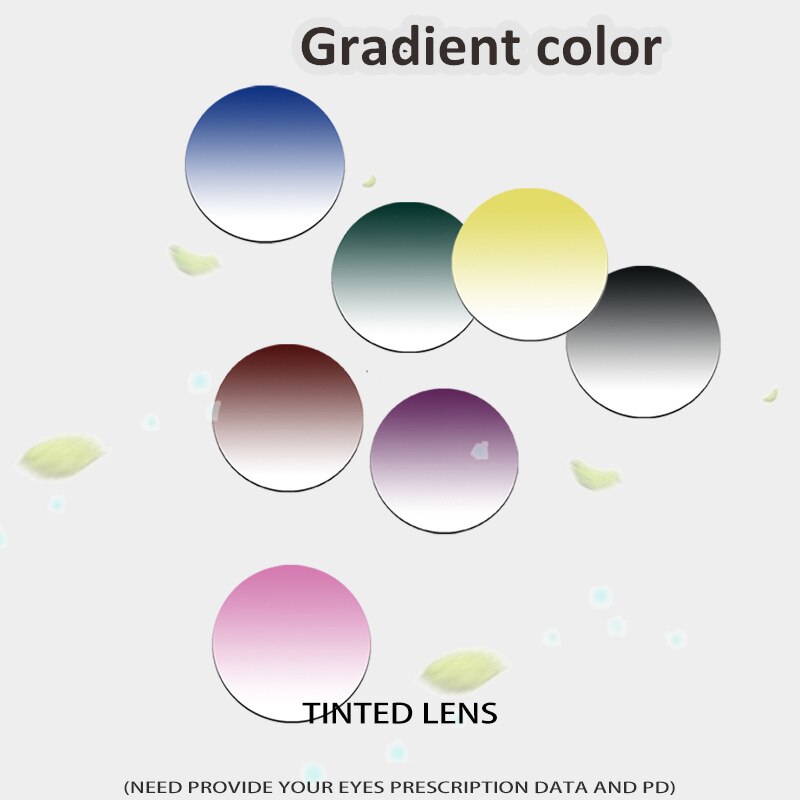1.56 1.61 1.67 Tinted Lens and Dyeing Gradient color Lenses Sunglasses Prescription Optical sun glasses lens free processing