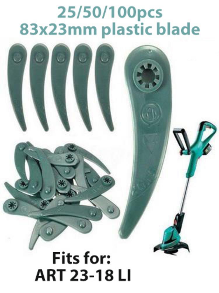 5/10/25/50 st plastblad för bosch art 23-18 li/26-18li grässtrimmer trimmer trädgårdstillbehör gräsklippare plastblad