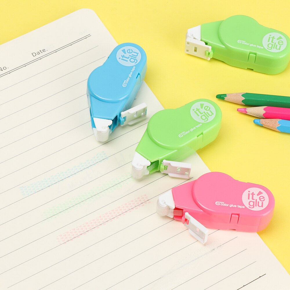 Lovely Refillable Dot Stick Roller Double-sided Adhesive Glue Tapes Dispenser for Office Student Stationery Scrapbooking Decor