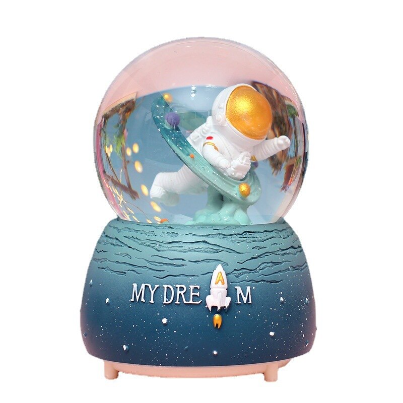 Rymd astronaut kristallkula speldosa dekoration student speldosa snö vatten boll födelsedag heminredning