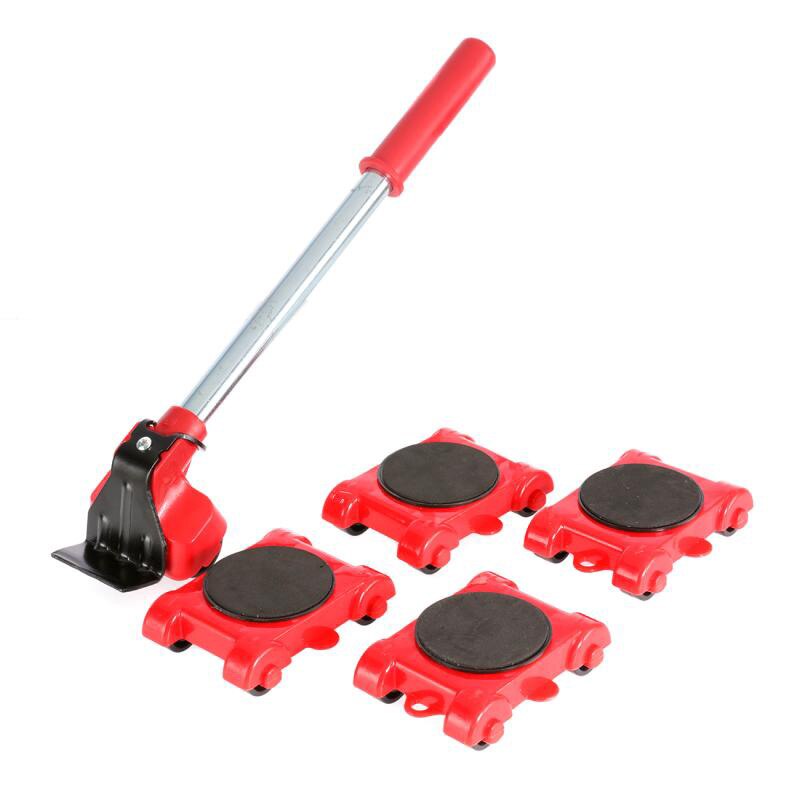 Furniture Mover Tool Set Heavy Stuff Transport Lifter 4 Wheeled Mover Roller with Wheel Bar Moving Device Tool