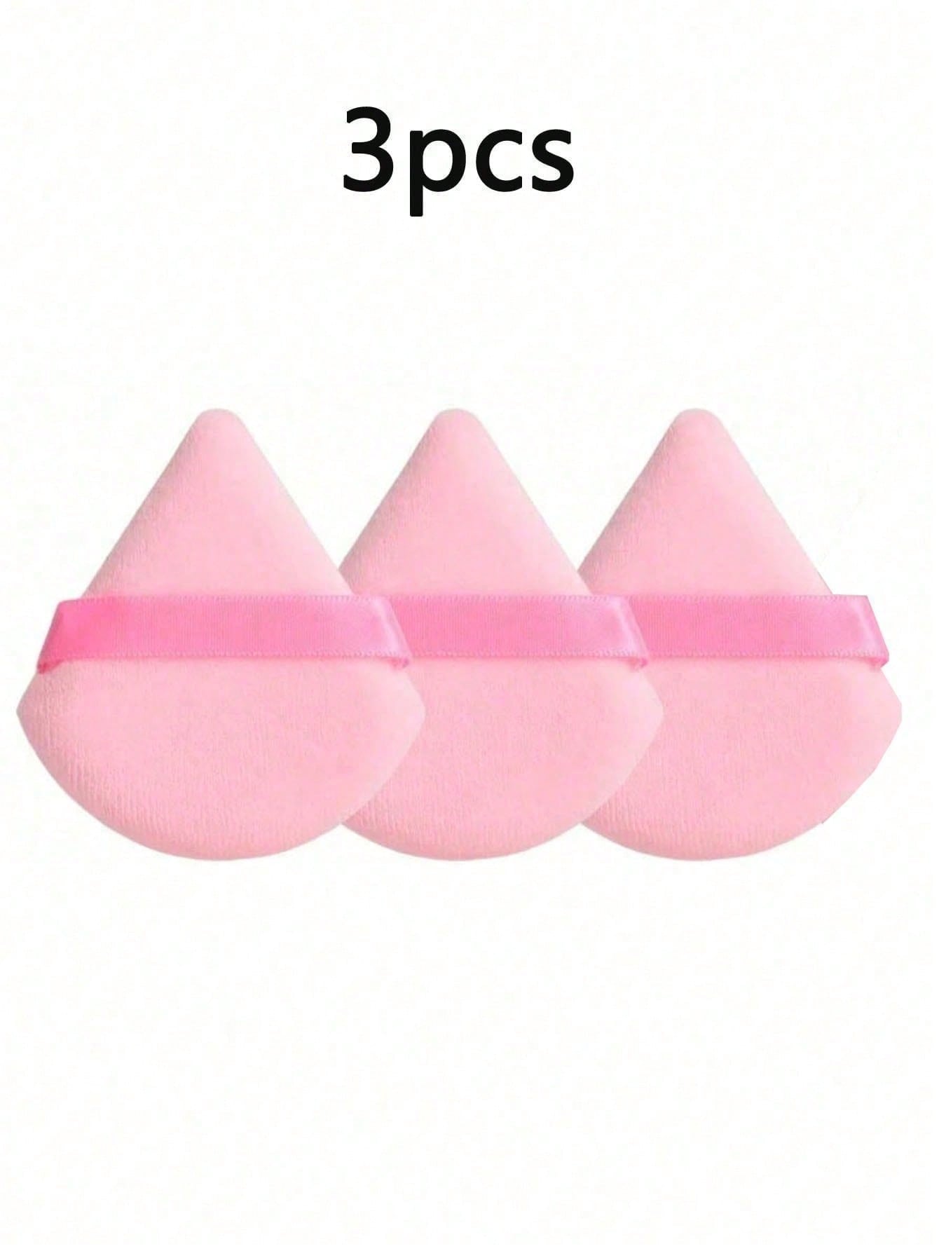 20/10/3/1pc driehoekige fluwelen make-up poederdons, gezichtspoederdons, herbruikbare make-up poederdons en oogmake-up poederdons: Black