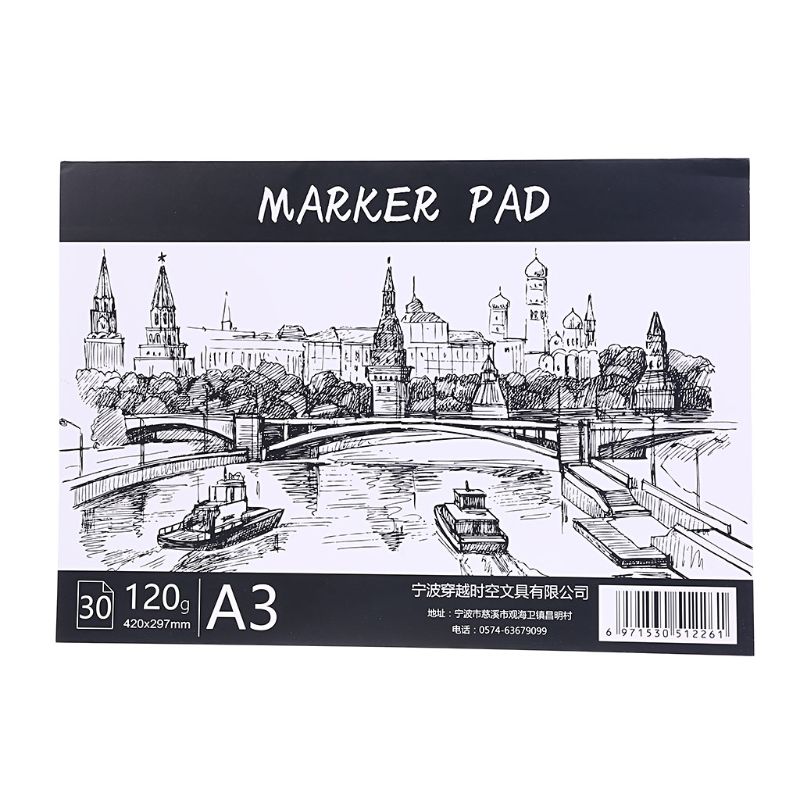 A3/A4/B5 Drawing Paper Pad Notebook Sketch Book for Marker Art Paiting Diary Student 30 Sheets R66C