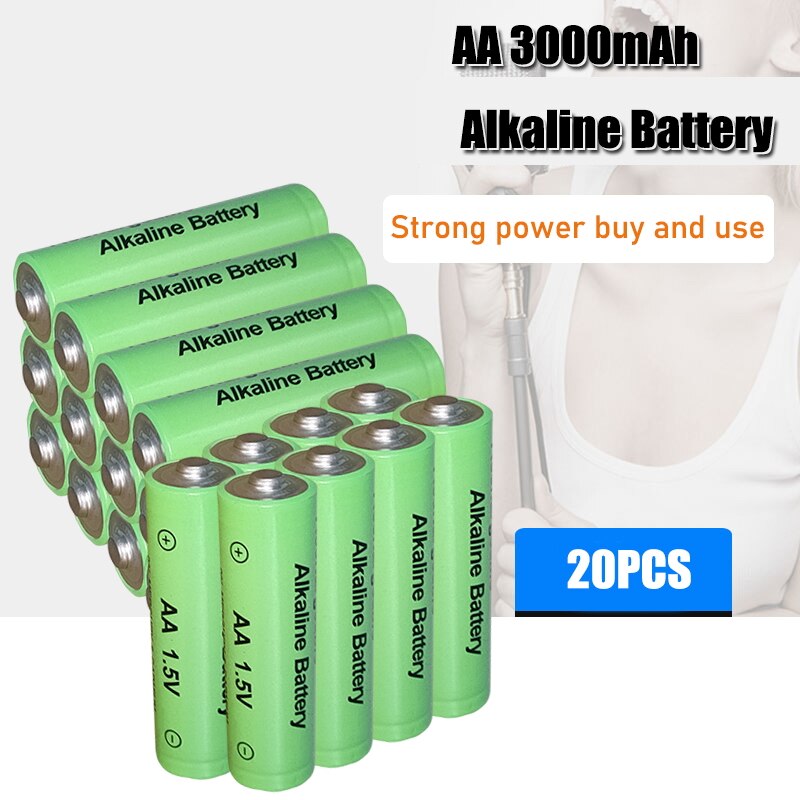 1.5v AA rechargeable battery 3000mah Alkaline Rechargeable batery for led light toy mp3: 20PCS
