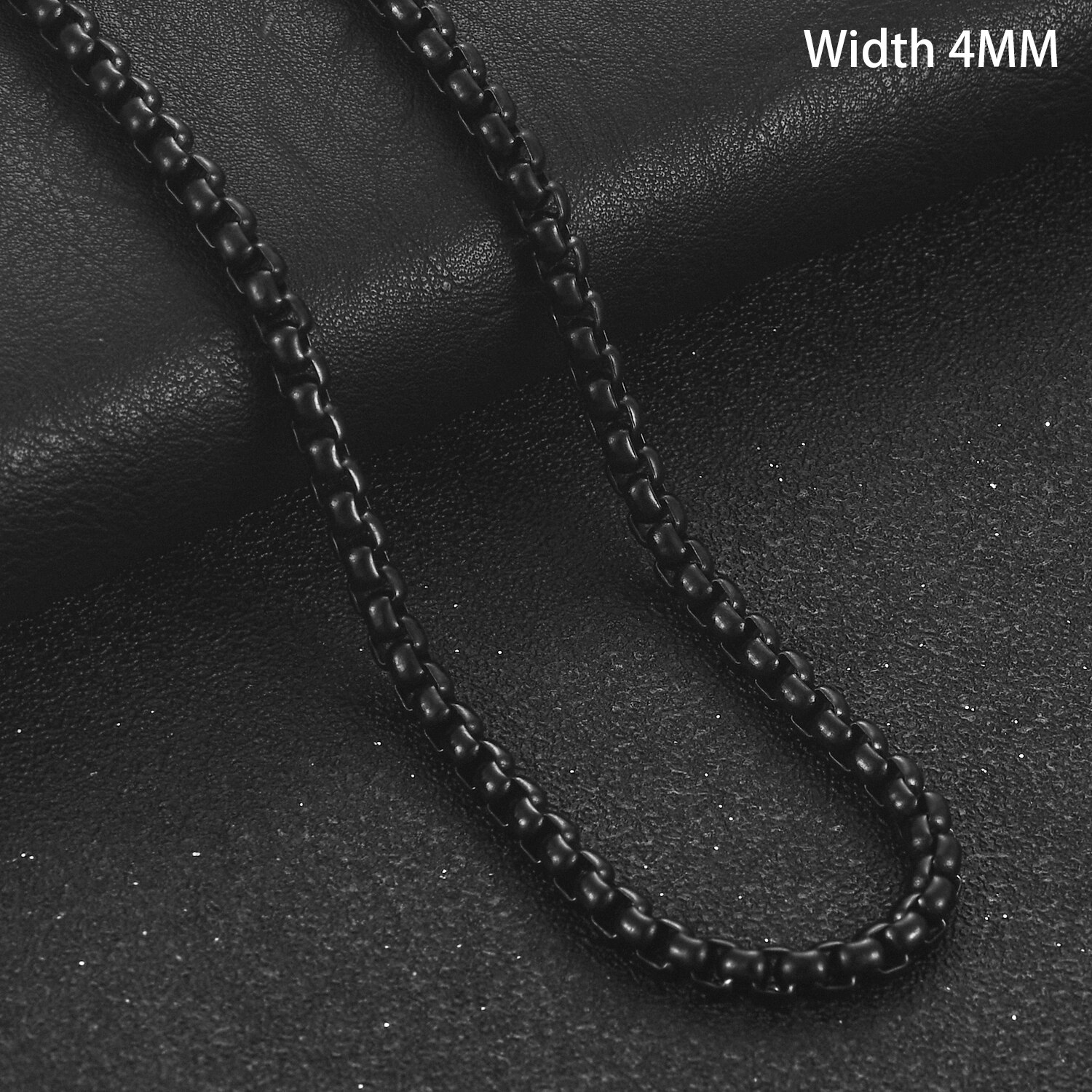 2/3/4/5mm Black Stainless Steel Chain Men's Box Chain Ladies Necklace Jewelry Bracelet: Black 4mm / 55cm  22inch
