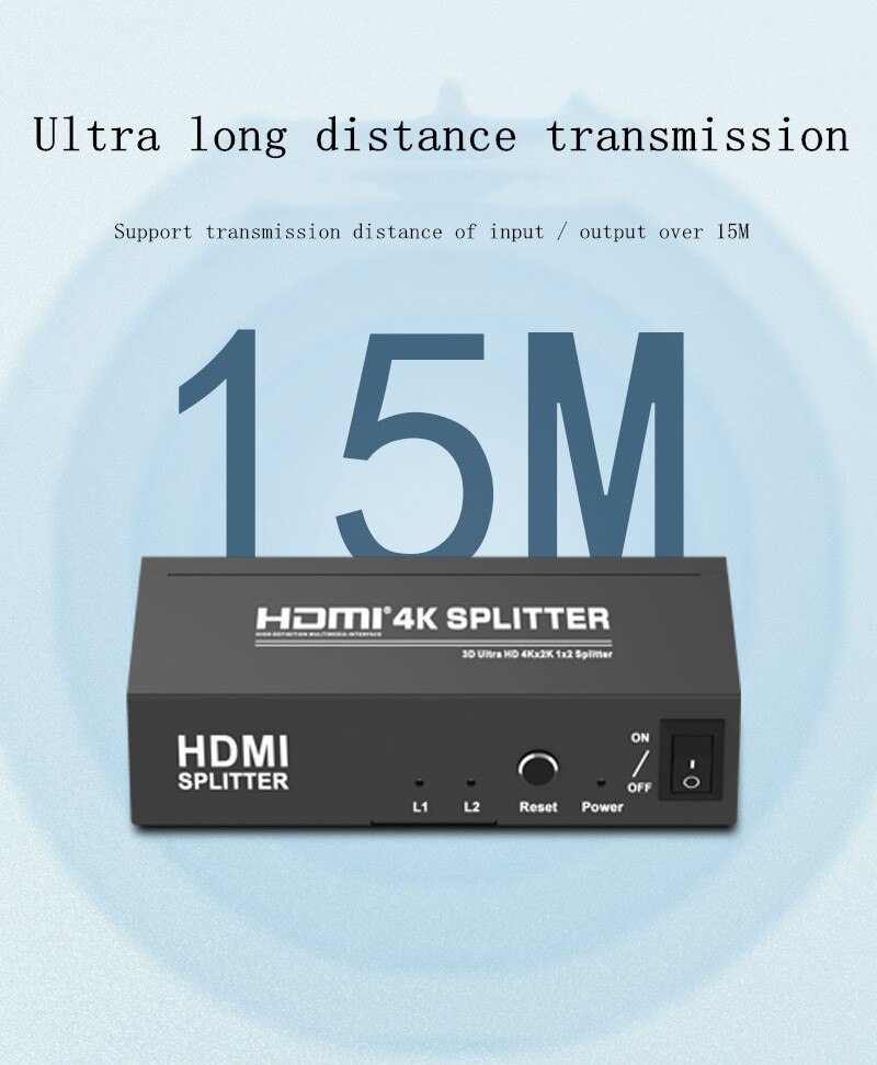 4k 1 x 2 hdmi splitter fuld  hd 1080p hdmi video konverter 1 x 2 skærm split 1 in 2 ud dual display hdcp 3d til  ps4 dvd pc til tv