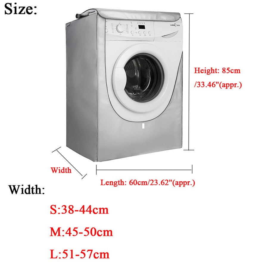 Waterproof Washing Machine Zippered Dust Guard Cover Protection Front Cover