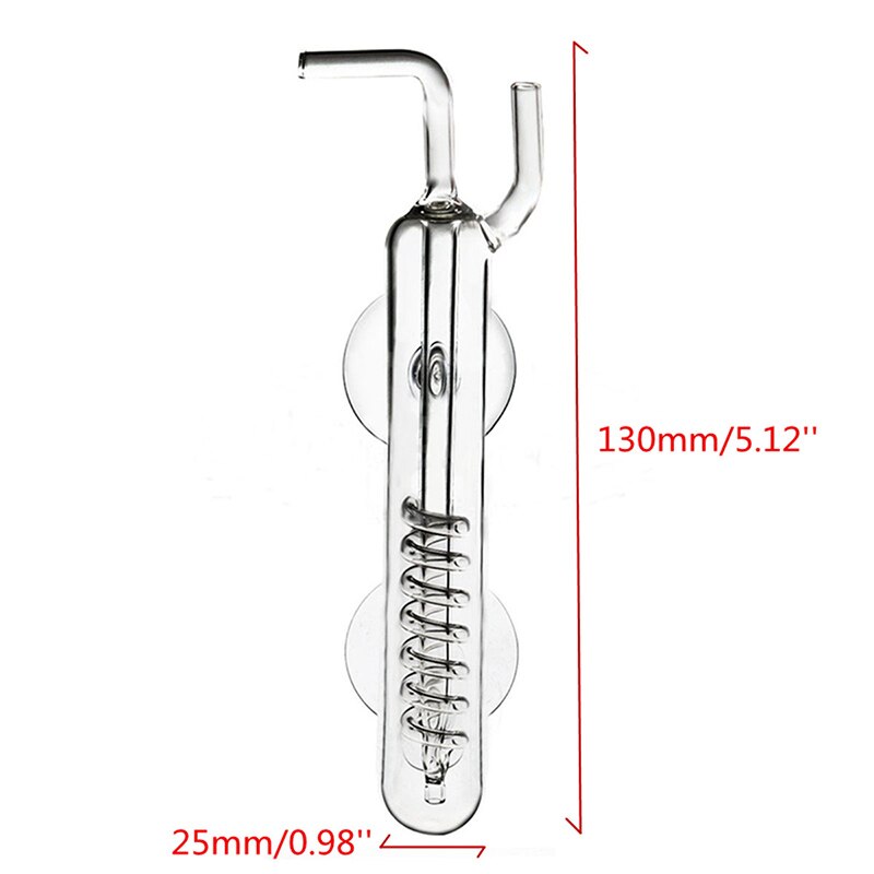 Aquarium Spiraal CO2 Diffuser Spiraal Glas Bubble Counter Verstuiver Tank Voor Geplant Tank Met Zuignap: Default Title