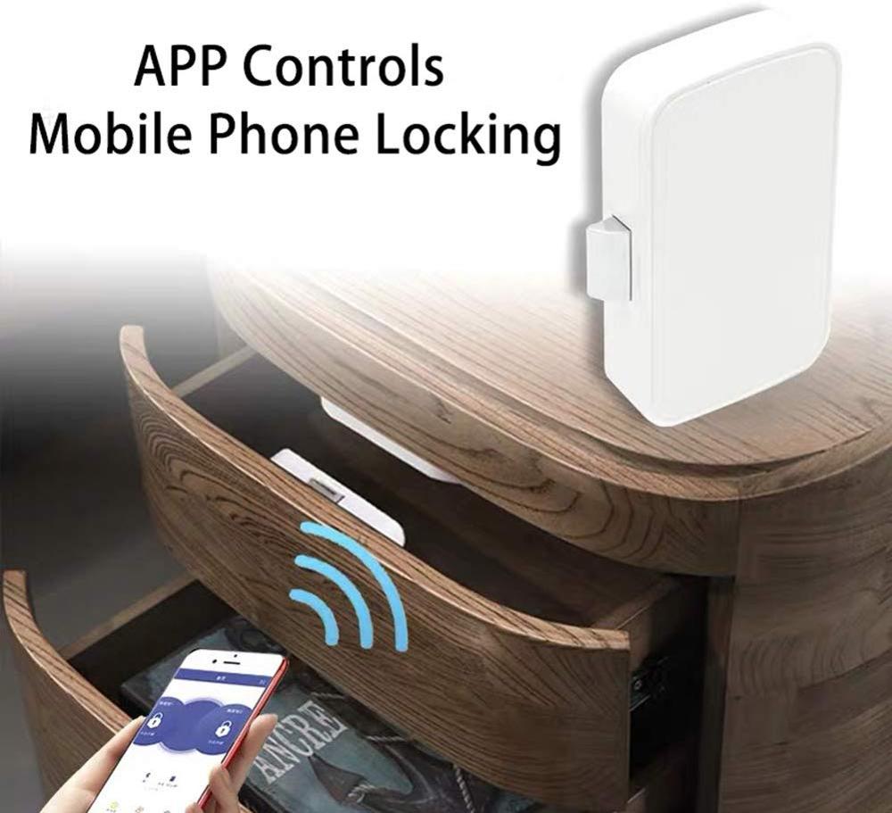 Wireless Bluetooth Keyless Smart File Cabinet Lock Invisible Electric Lock IOS Android APP Control For Cabinet Drawer Smart Lock