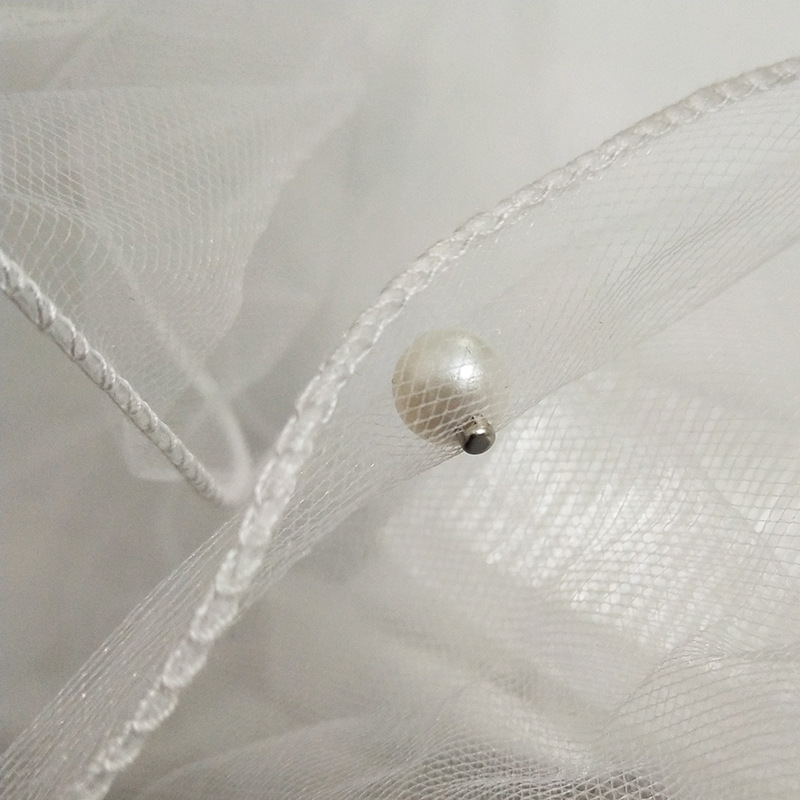 Przepiękny, czterowarstwowy welon ślubny z kokardką i perłami o długości 45 cali z grzebieniem, tani, krótki welon ślubny, welon robić koniuszków palców