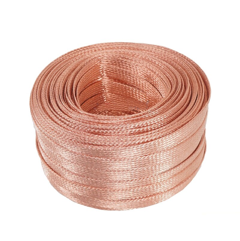 1PCS YT1535 Copper Braided Strap 2.5mm2 Conductive Band Copper Strip Length 1 Meter Copper Wire