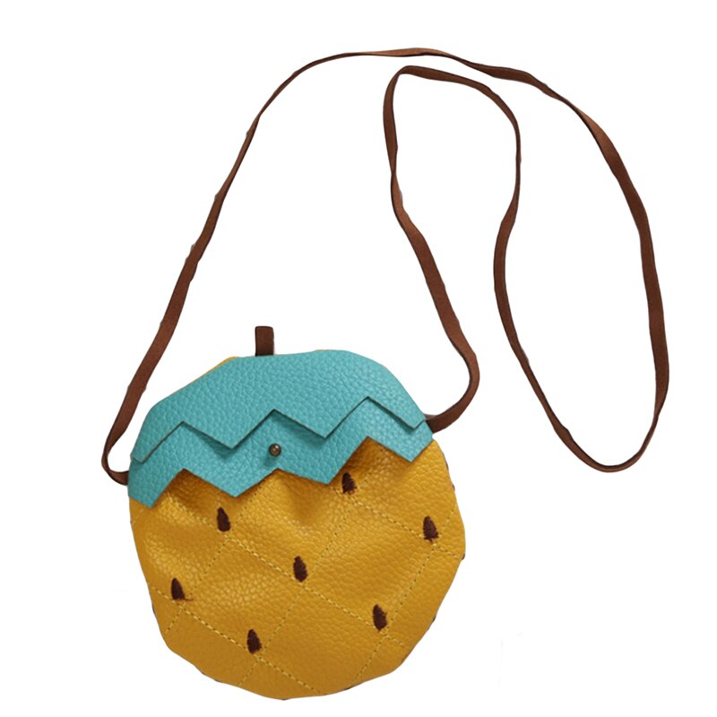 Leuke Fruit Vorm Mini Crossbody Tas Voor Vrouwen Zoete Portemonnee Aardbei Ananas Schoudertas Handtas: Pineapple