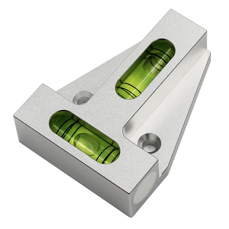 Hacry – Mini niveau à bulle à deux voies, Instrument de mesure Horizontal portatif à double axe XY de type T: Green-in-white