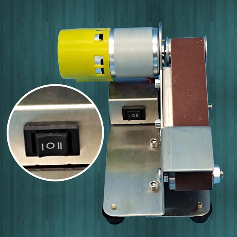 Mini Electric Belt Sander DIY Polishing Grinding Machine Cutter Edges Sharpener Multifunctional Grinder With10PCS Belt 110V