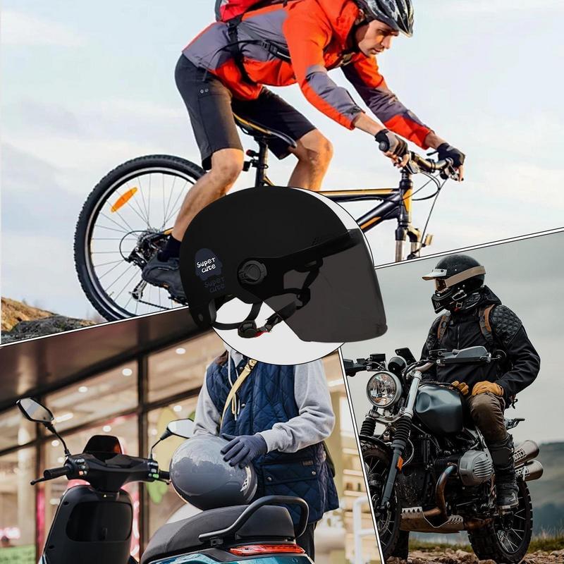 Motorcycle Half Headgear Portable Half Head Cap For Motorcycles Sun Protection Electric Motorcycle Supplies Open Face Headgear