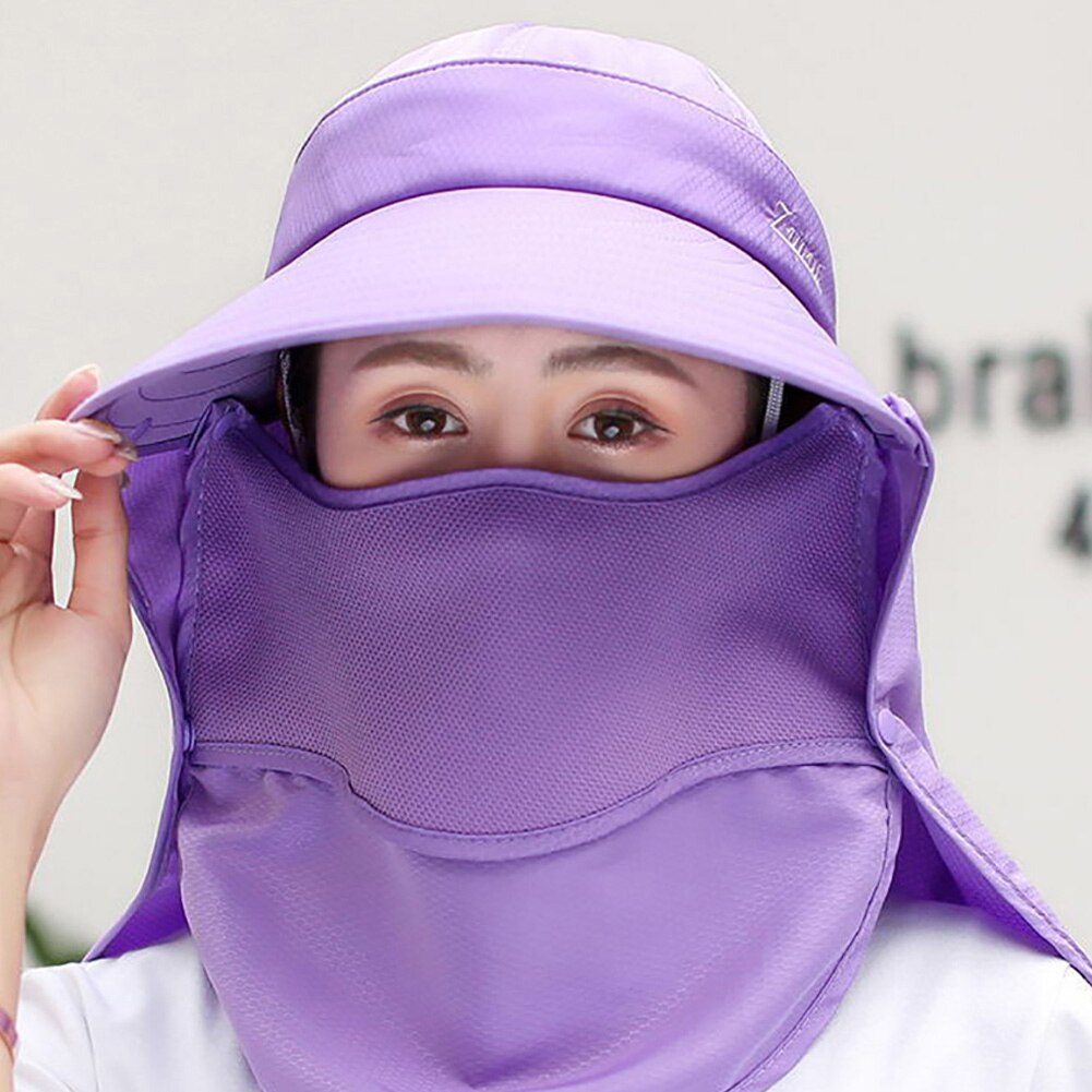 Gorra con visera Anti-UV para mujer, sombrero desmontable para ciclismo, deporte al aire libre, senderismo, Camping, cuello, pesca, protección solar, Unisex