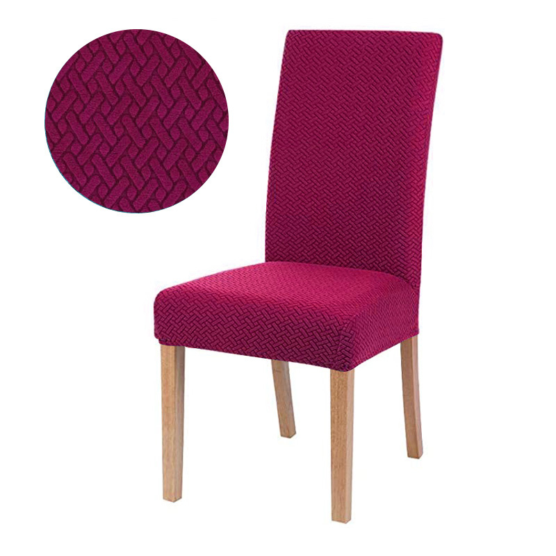 Jacquard Chair Cover for Dining Room Stretch Jacquard Dining Chair Cover Slipcover Elastic Spandex Kitchen Chair Cover: VIOLET/紫罗兰