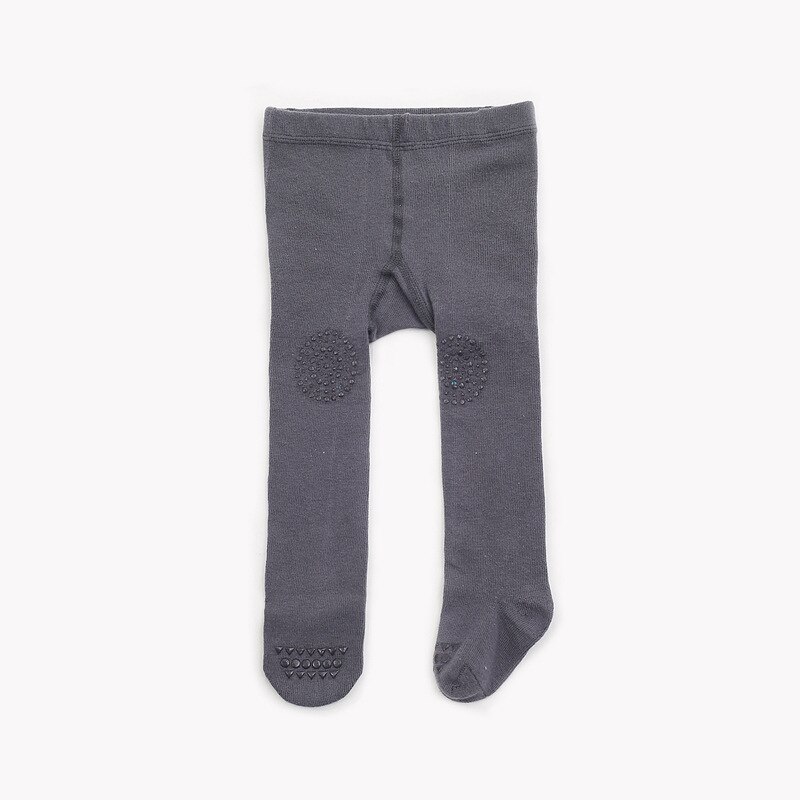 Knie Afgegeven Baby Panty Herfst En Winter Katoenen Baby Panty Kinderen Baby Leggings Been Antislip Baby Sokken: Deep Gray / M 12-24months