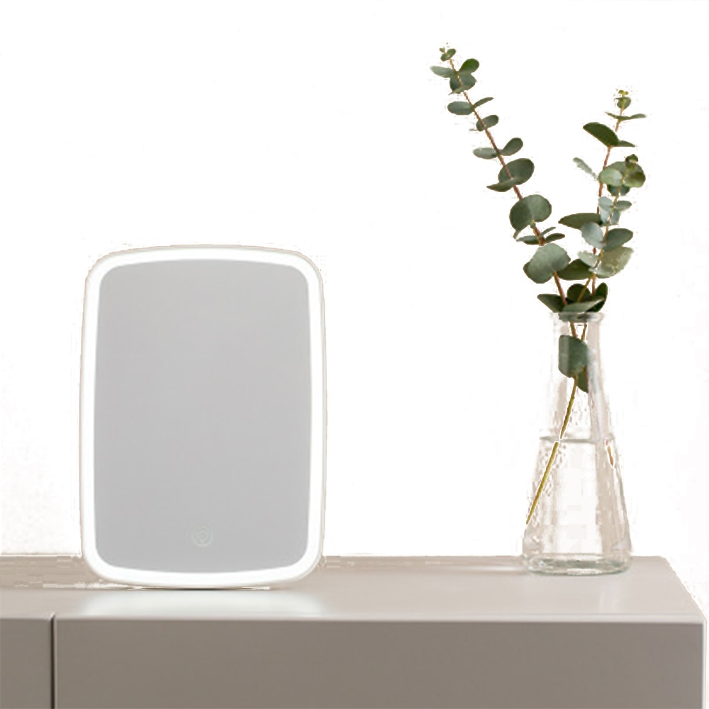 LED touch Screen Internal Battery Makeup Mirror Table Desktop Makeup Portable LED Lighted Makeup Mirror Cosmetic Hand Mirror