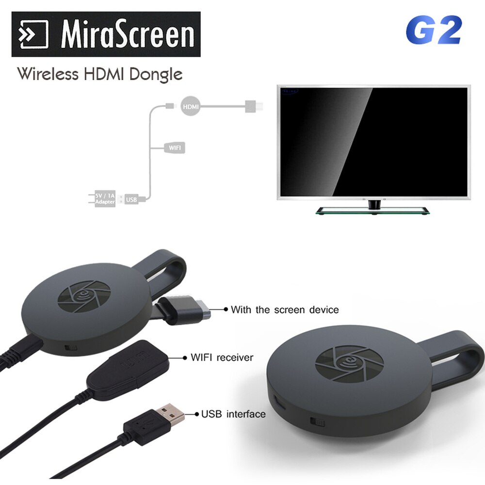 Mirascreen G2 Tv Stick Hdmi Anycast Miracast Dlna Airplay Wifi Toon Ontvanger Dongle Ondersteuning Windows Andriod Ios
