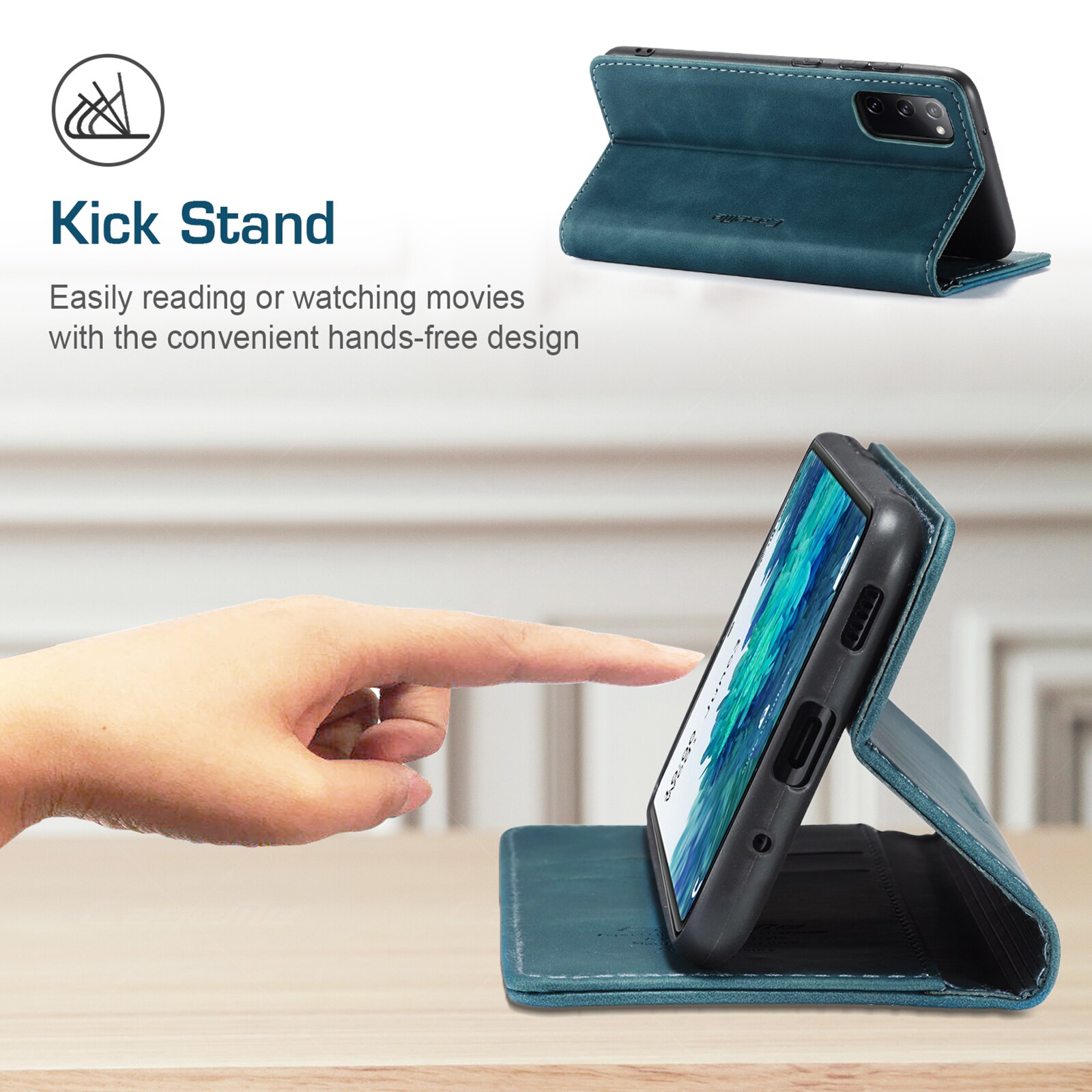 Caseme original voor samsung galaxy  s20 fe lite luxe zakelijke leren hoes magnetische flip portemonnee telefoonhoes fundas coque