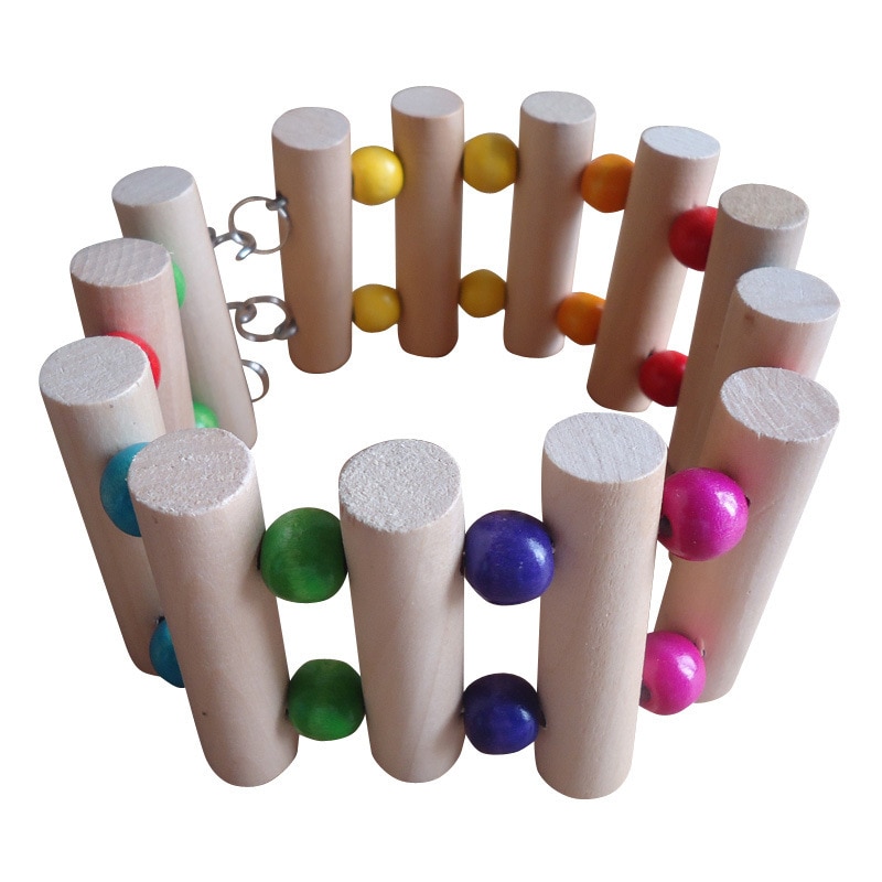 Rainbow Stairs Parrot Suspension Bridge Bird Ladder Climbing Ropeway Hamster Toy Birdcage Bridge Pet Training with 4 Hook