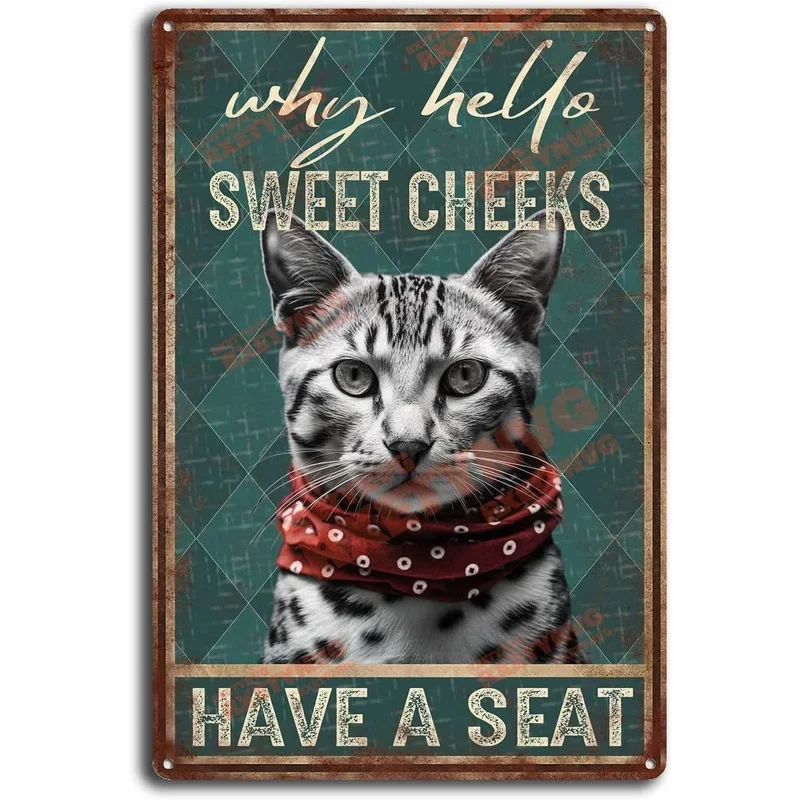 retro Katze Kaffee Metallschild Jahrgang Küchenschilder Wanddekoration Weil Mord ist falsch Lustige Schilder Bar Dekorationen Kunst Poster: 20x30cm / Licht Grau