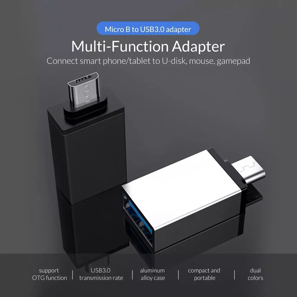 Micro USB a USB, adattatore Micro USB 3.0 OTG On The Go adattatore Micro USB maschio a USB femmina compatibile con Samsung S7 S6 Edge S4