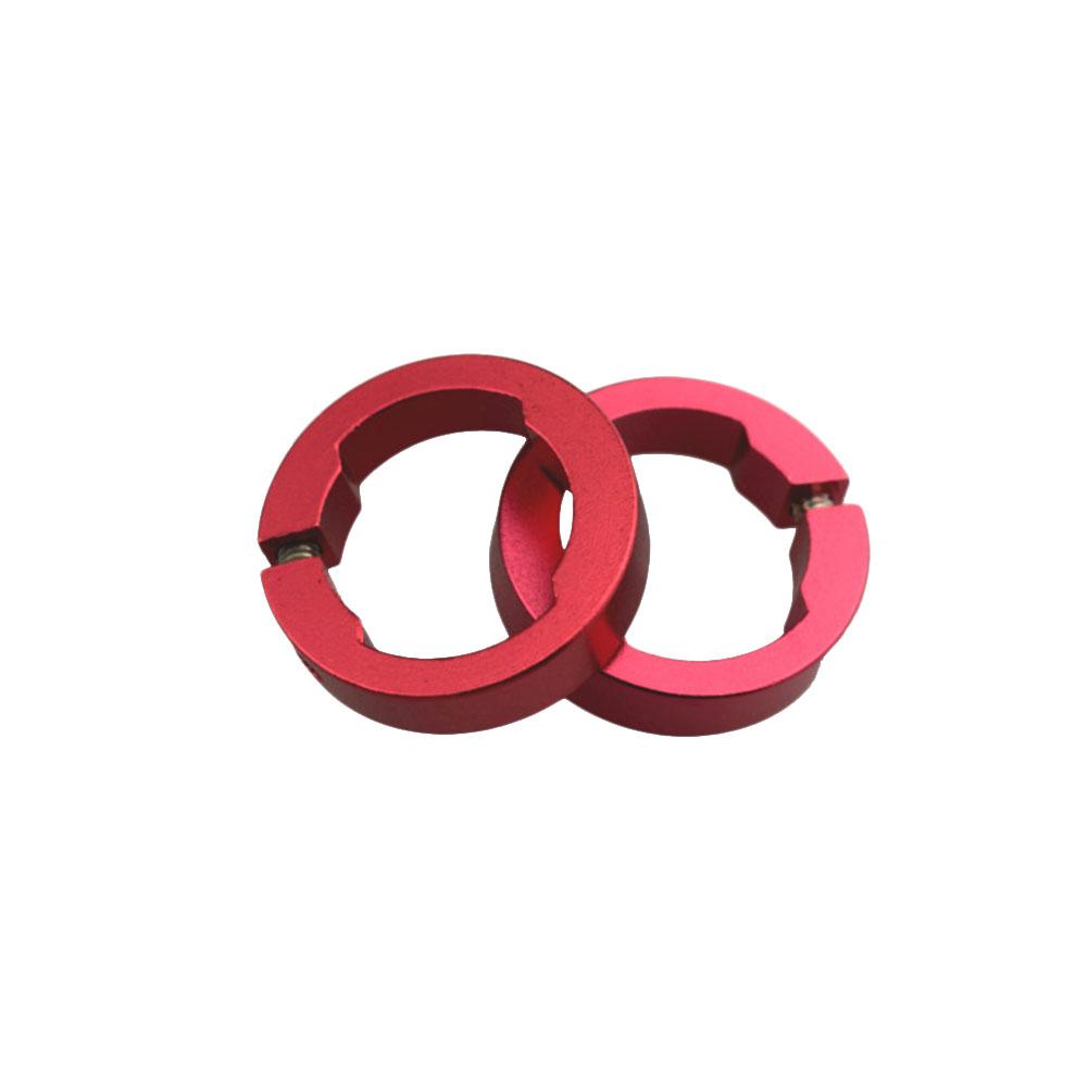 2PCS Bicycle Handlebar Lock Ring Fixed Gear Tools Aluminium Alloy Cycling MTB Bike Accessories Road Bike Grips Lock Ring: Red