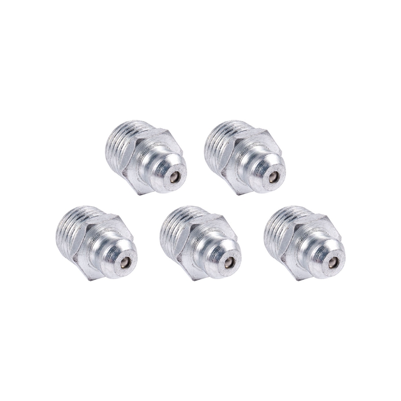 Pak van 5 M10x1 buitendraad Rechte metalen grease nipple zerk nozzle