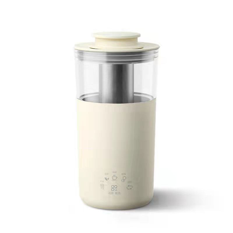 5 in 1 Electric Coffee Maker Multifunction Portable Milk Tea Machine 350ml Frother Automatic Tea Maker DIY Milk Tea Office: 110V Yellow