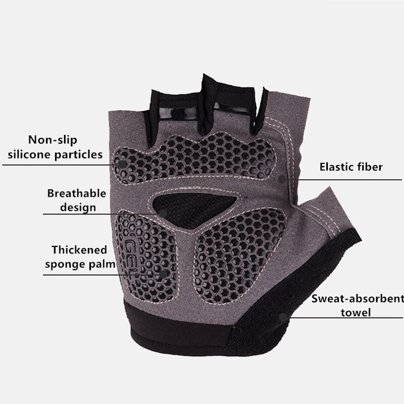 Silicone Cycling Anti-slip Anti-sweat Men Women Half Finger Gloves Breathable Anti-shock Sports Gloves Bike Bicycle Glove