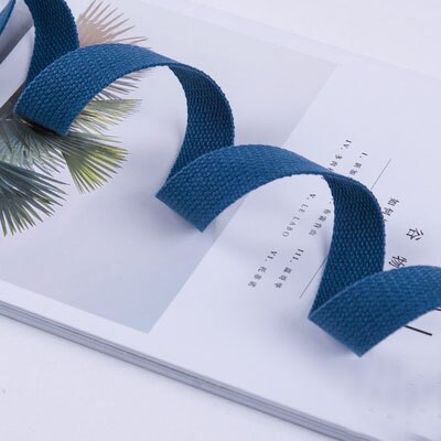 2 Meter 25 Mm Canvas Lint Riem Zak Katoen Singels Polyester/Katoen Singels Knapzak Strapping Naaien Zak Riem accessoires: Cowboy blue