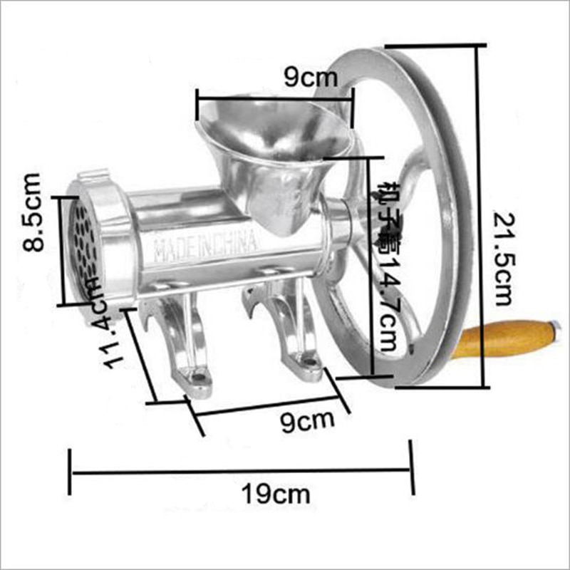 Hand vev köttkvarn skivare manuell korv stoppare fyllmedel maskin köttfärs nudel fräs mutter fräs chopper aluminiumlegering