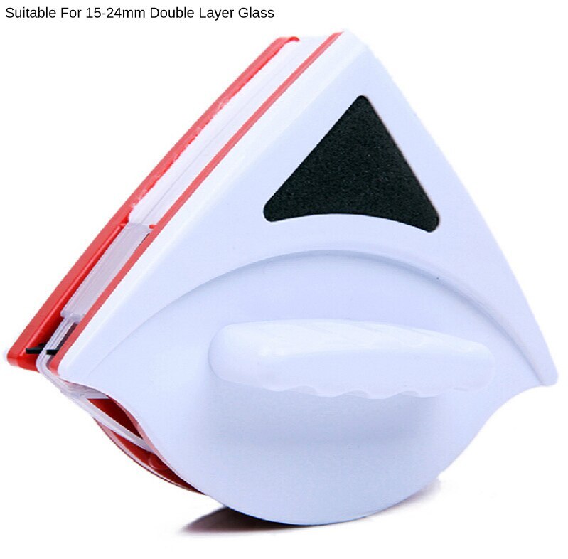 Portable Double Sided Magnetic Window Cleaner Brush Household Glass Wiper Window Washer Cleaning Tools For Washing Window: 15-24mm Red