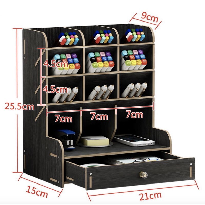 Stylo crayon porte-bois réception bureau apprentissage porte-plume organisateur de bureau support de rangement fournitures de bureau scolaire GG113: 004