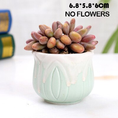 Huisdecoratie miniatuur model bloempotten glazuur asymmetrie bloemenvaas bureaudecoratie ornamenten beeldjes keramische pot: I