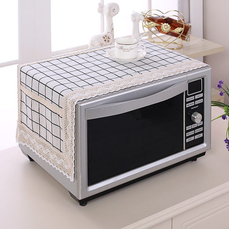 SRYSJS Bunte Baumwolle und leinen Mikrowelle Staub Abdeckung Doppel Tasche Mikrowelle Ofen Abdeckung Handtuch Einfach Sauber: A2
