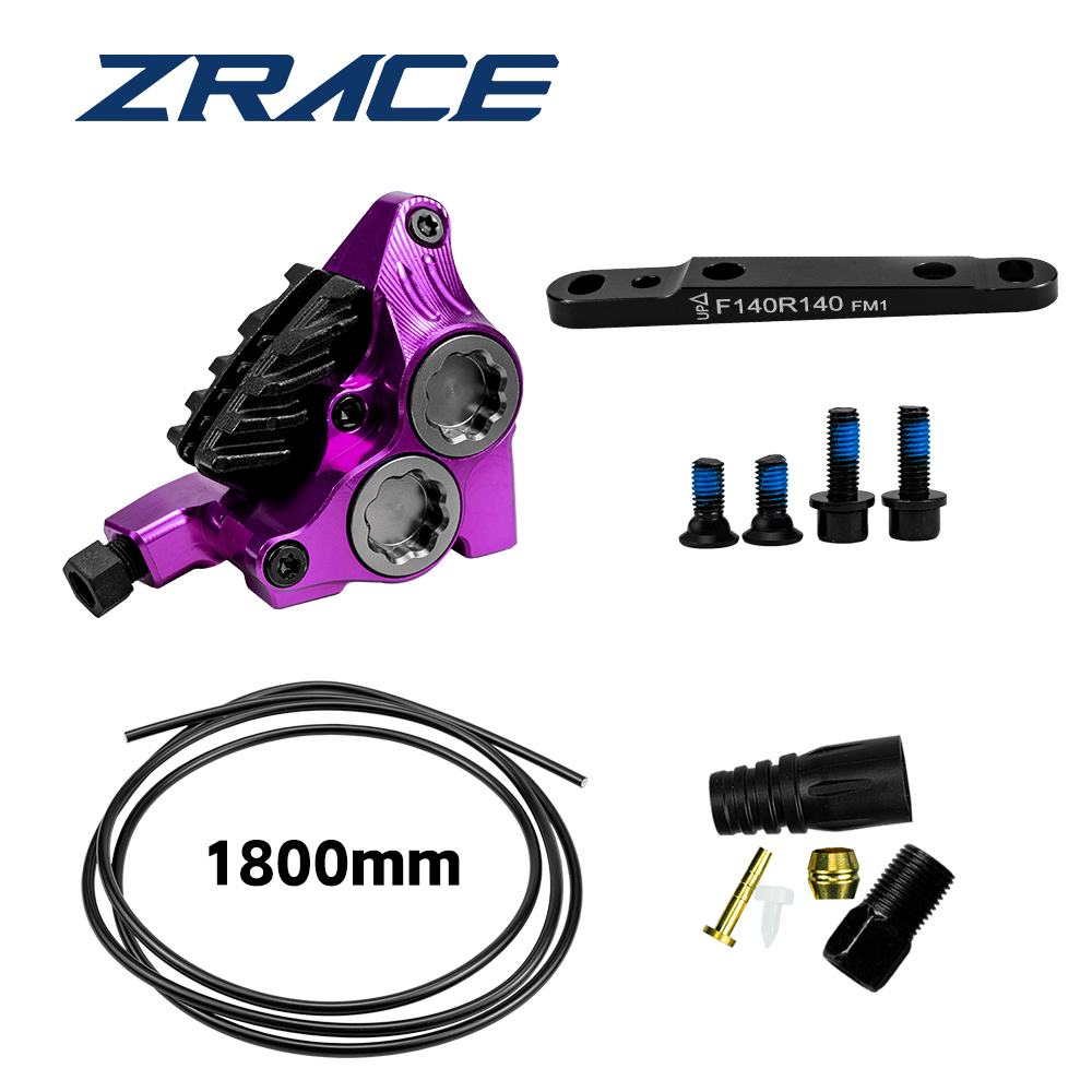 ZRACE XG4 flach montierter Vierkolben-Bremssattel, hydraulischer Straßenbremssattel, Bremsbeläge mit Eistechnik, leicht, CNC: Weiß