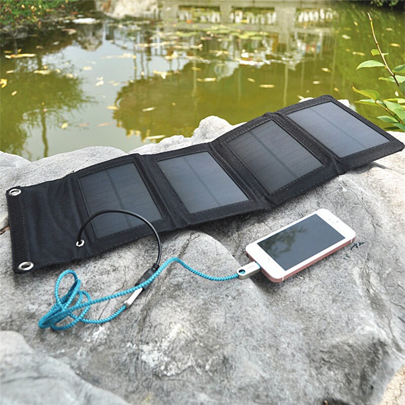 20W paneles solares a prueba de agua plegables energía Solar cargador de células solares 5V 2A dispositivos de salida USB portátiles para Camping al aire libre