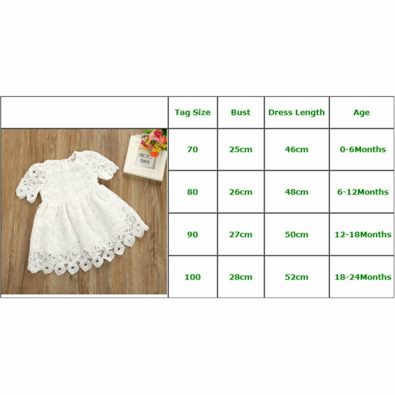 Babyjurken baby baby bloemenmeisjesjurk prinses bloemenkant bruiloft feest verjaardag katoen effen korte mouwen