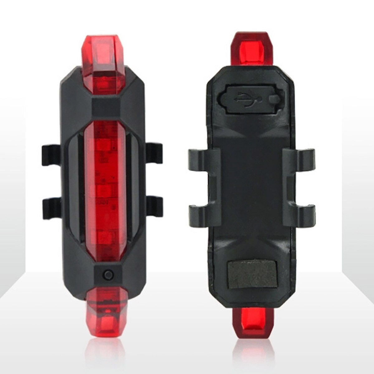Portable LED USB Rechargeable Mountain Bike Bicycle Waterproof Tail Rear Safety Warning Light Taillight Lamp Super Bright