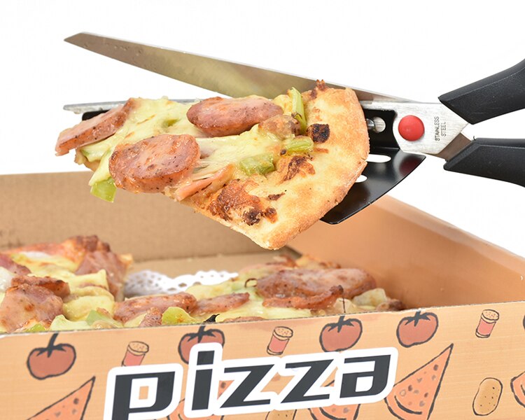 Nieuw 1 Pcs Pizza Schaar Cutter Rvs Scissor Cut Pizza met Afneembare Spatel XSD88