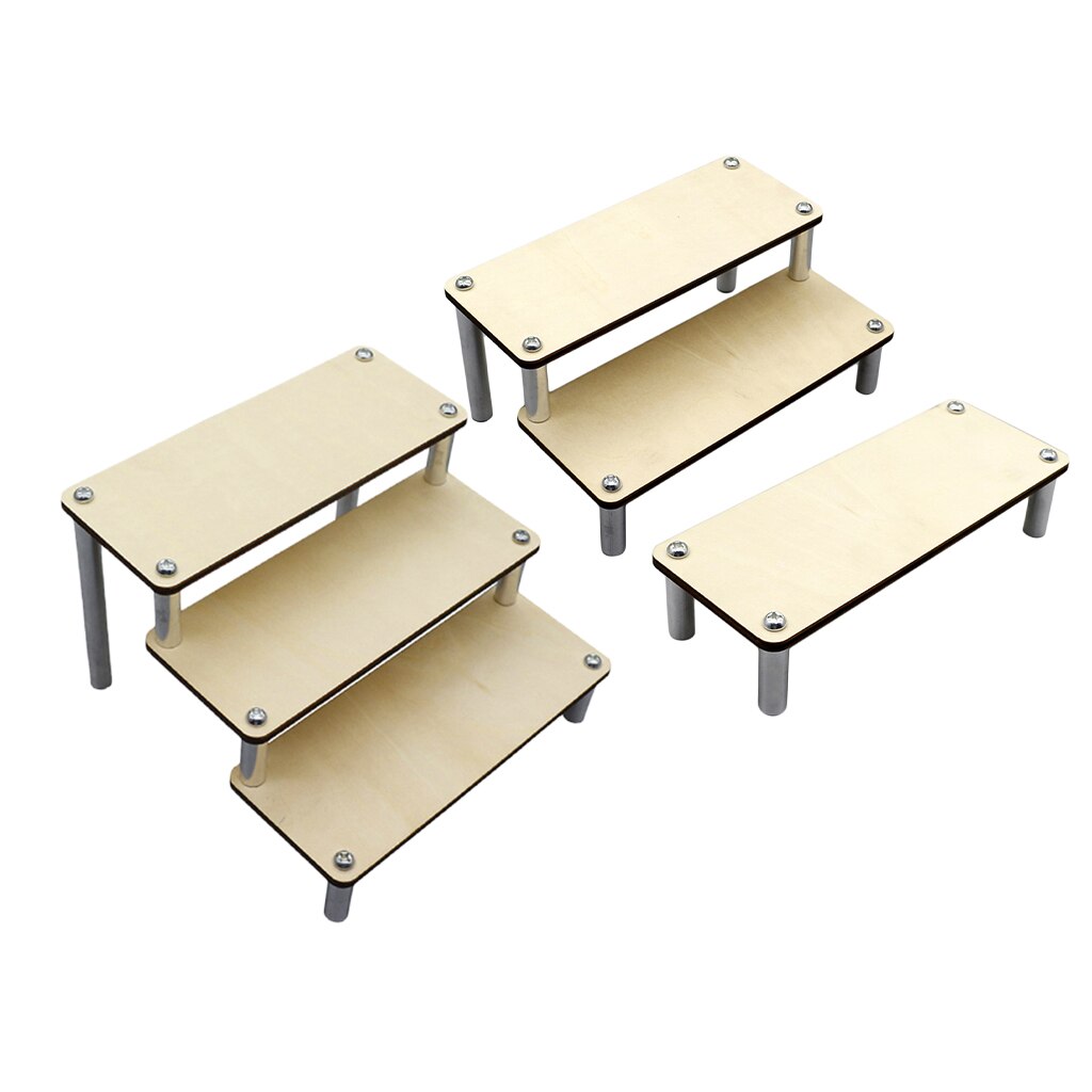 Wood Display Stand Action Figure Display Riser Rack Perfume CollectionsOrganizer