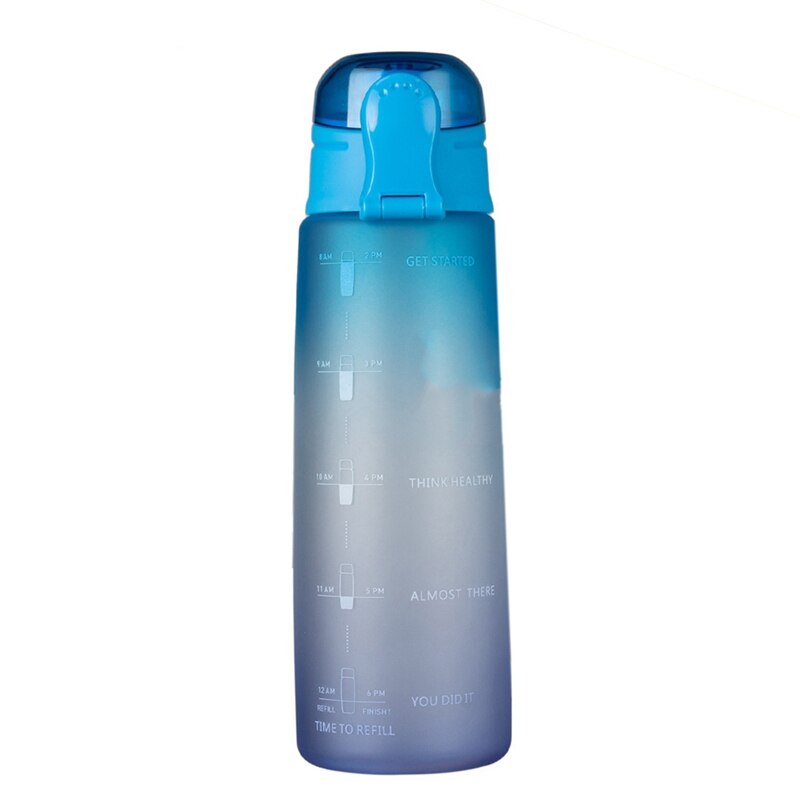 ELOS-32Oz Fitness Water Fles Met Tijd Marker Bpa Gratis Grote Capaciteit Water Jug Voor Gym Outdoor Office Werk Gradiënt