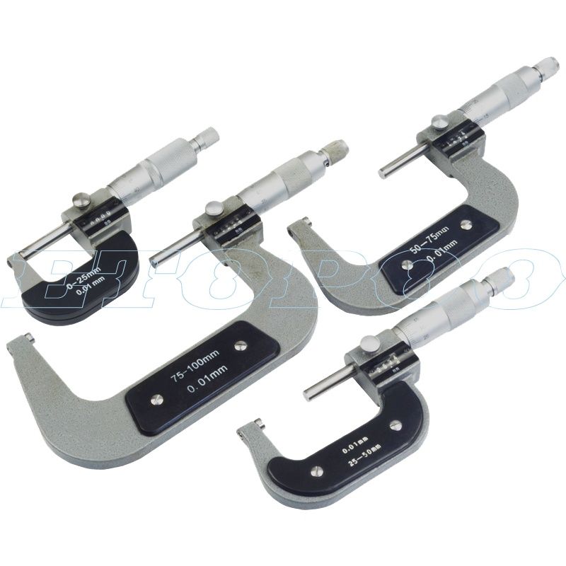 0-1"/0.001" 0-25/25-50/50-75/75-100 0.01mm inch metric micrometer with counter calibration micrometer thickness measuring gauge