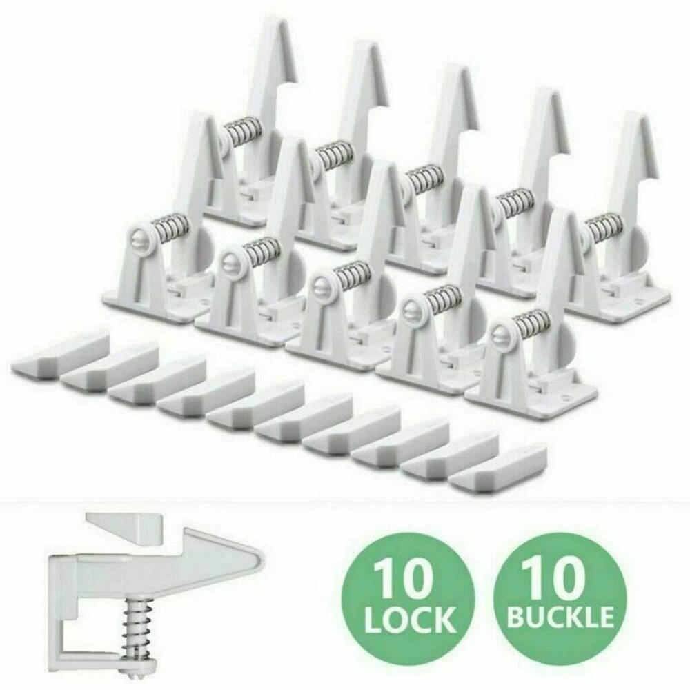 10Pcs Child Safety Cupboard Locks Baby Drawers Cabinet Locks Kitchen Closets: 2