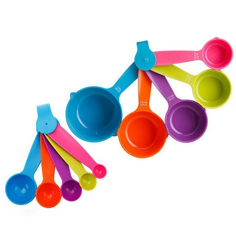 10 stks/set Maatlepels Kleurrijke Plastic Maatregel Lepel Nuttig Suiker Taart Bakken Lepel Keuken Bakken Meetinstrumenten