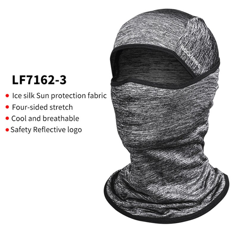 ROCKBROS – masque de cyclisme pour hommes et femmes Protection UV lunettes cagoule visage respirant à séchage rapide, en soie de glace: LF7162-3