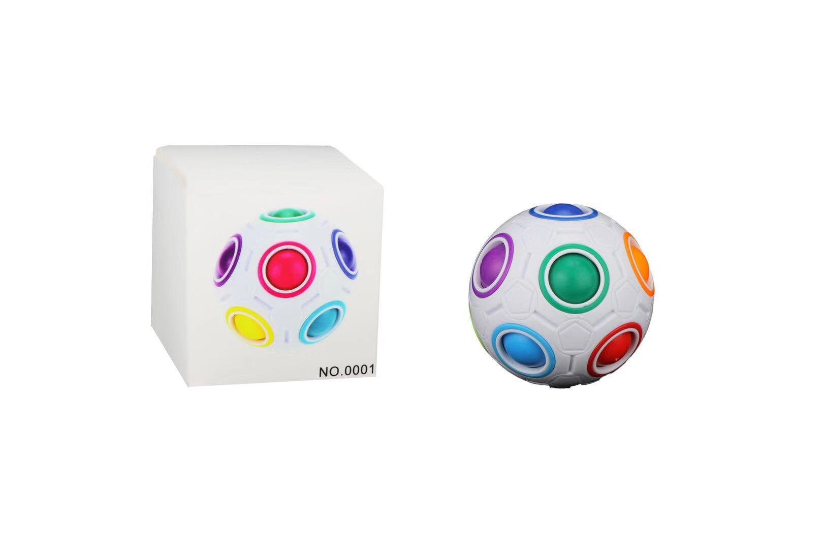 Magic Rainbow Ball Puzzle Cube Fidget Stress Relief Ball Brain Teasers Games Toys for Kids Adults (12 Holes)